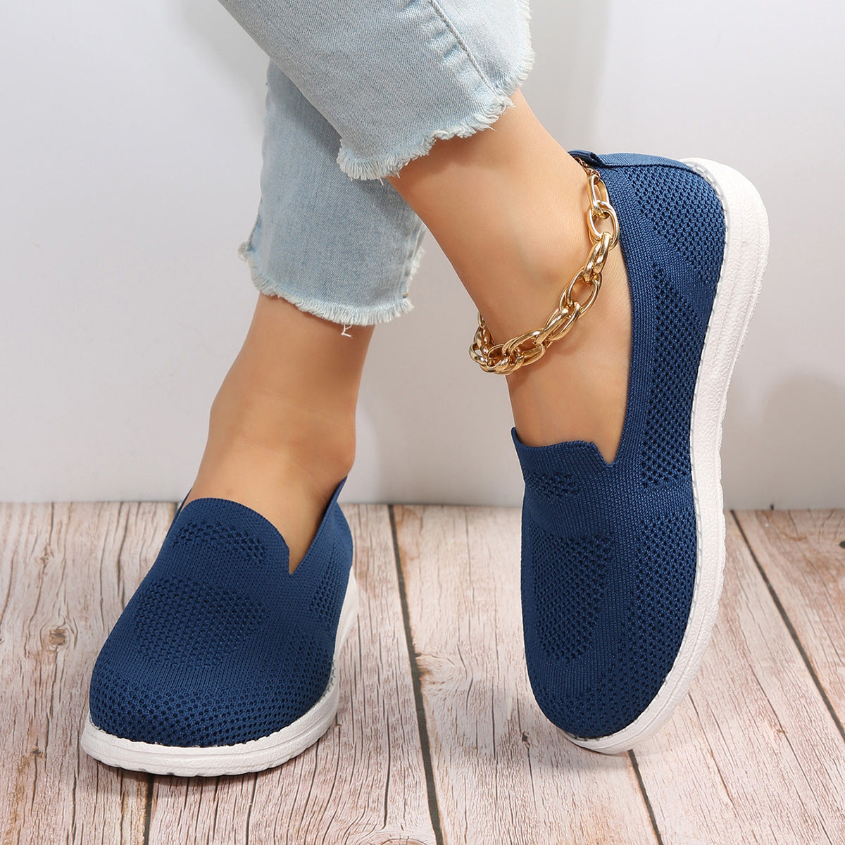 Women's Mesh Shoes Breathable Slip On Lazy Shoes Loafers BAZONA
