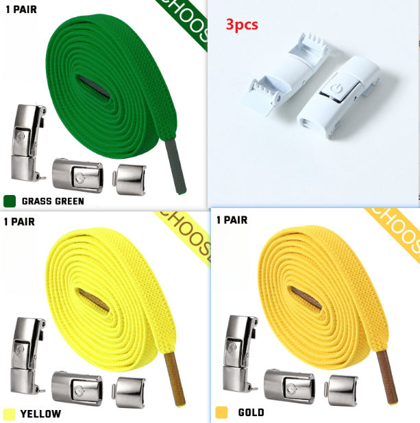Elastic Press Lock Shoelaces – No-Tie, Wide Flat Laces for Kids & Adults