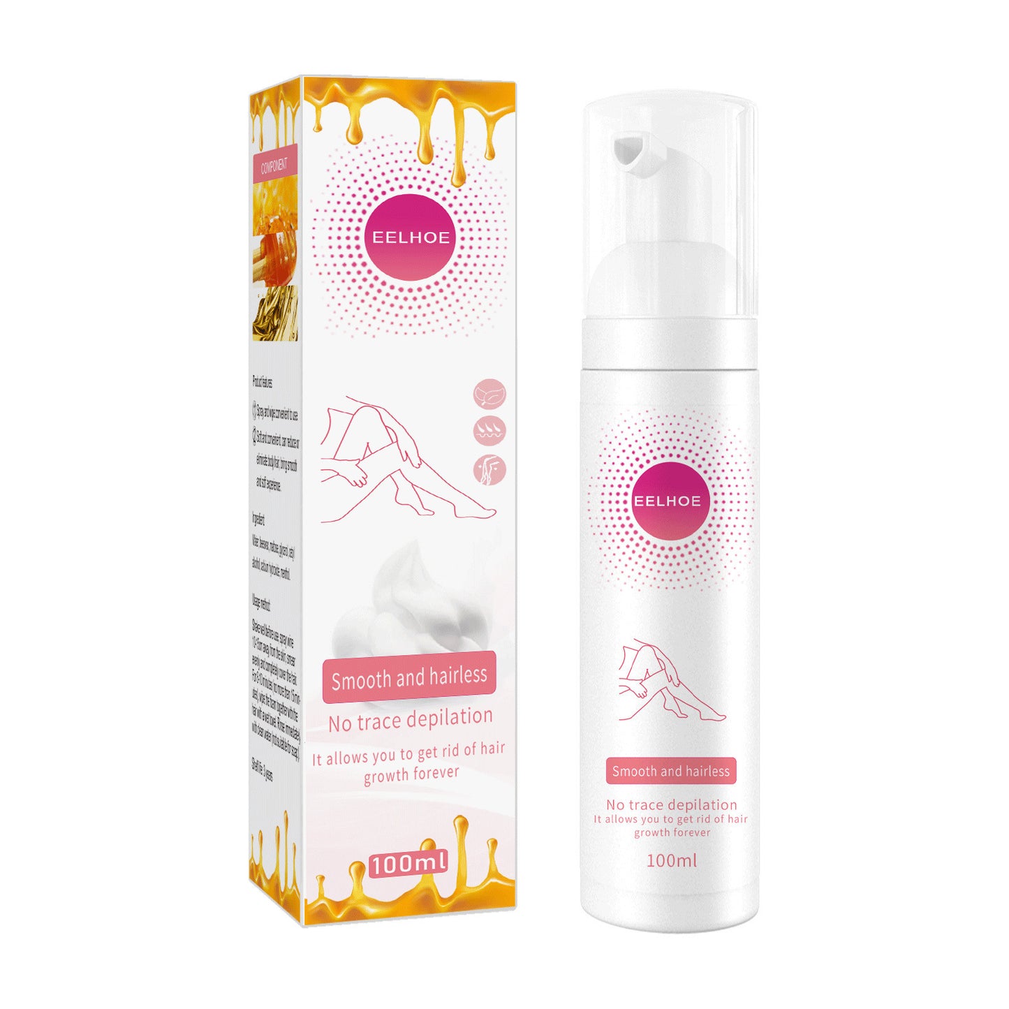 30ml 100ml Hair Removal Spray Depilatory Armpit Hair And Legs Hair Foam Mousse And Removal Is Gentle Hair Cream Spray Non-irritating - bazona.com