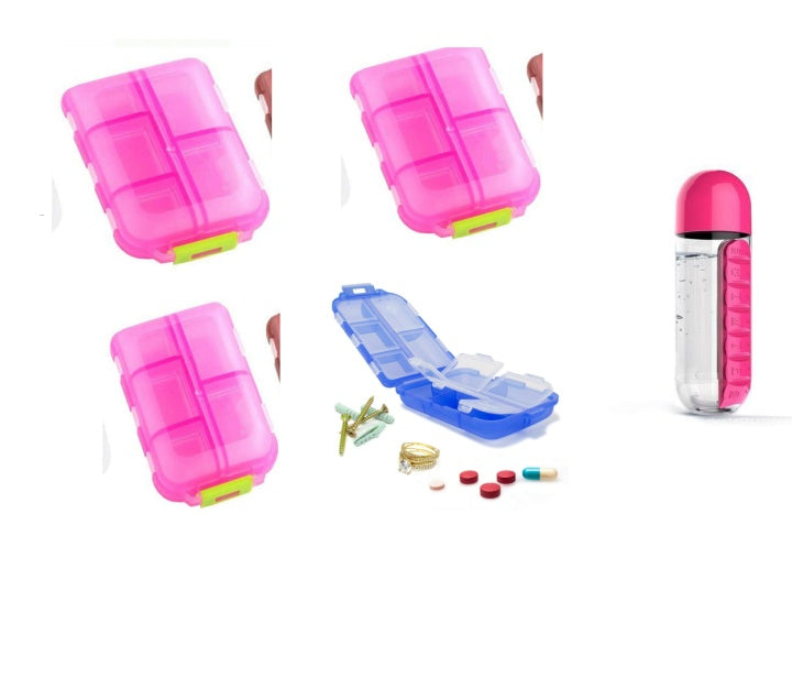 Travel Pill Organizer 10 Grid Moisture Proof Pills Box For Pocket Purse Daily Pill Case Portable Medicine Vitamin Holder Container BAZONA