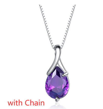 Sterling Silver S925 Pendant Vintage Amethyst Elegant Women's Jewellery BAZONA