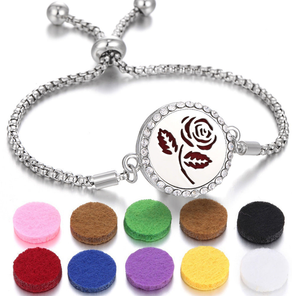 2024 New Kaleidoscope Aromatherapy Bracelet Perfume Essential Oil Diffuser Locket Bracelet Charms Women Aroma Diffuser Jewelry - bazona.com