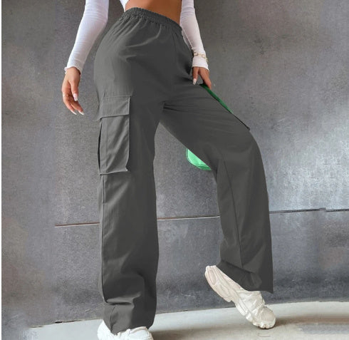 Beltless Trousers High Waist Wide Leg Straight BAZONA