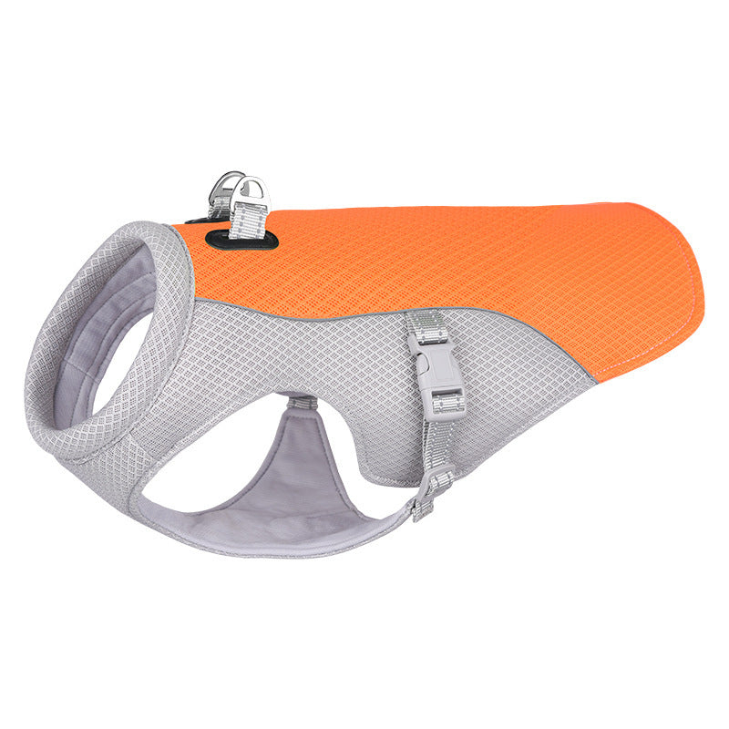Summer Pet Dog Cooling Vest Heat Resistant Cool Dogs Clothes Breathable Sun-proof Clothing For Small Large Dogs Outdoor Walking BAZONA