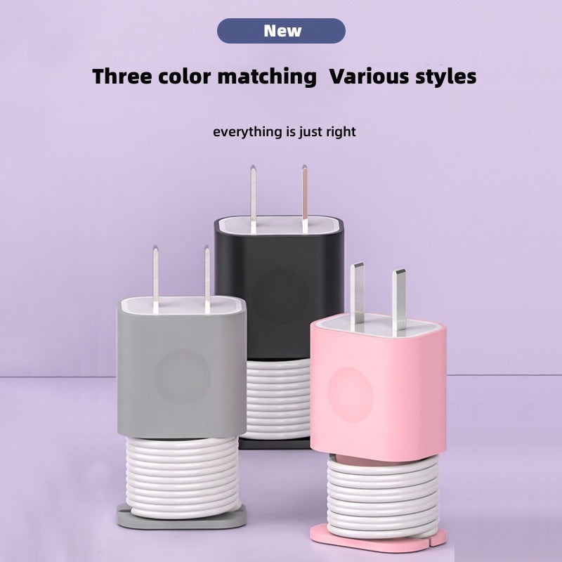 Data Cable Organizer Power Adapter Protective Case Cover For Apple 18w 20w USB-C Fast Charger Silicone Case BAZONA