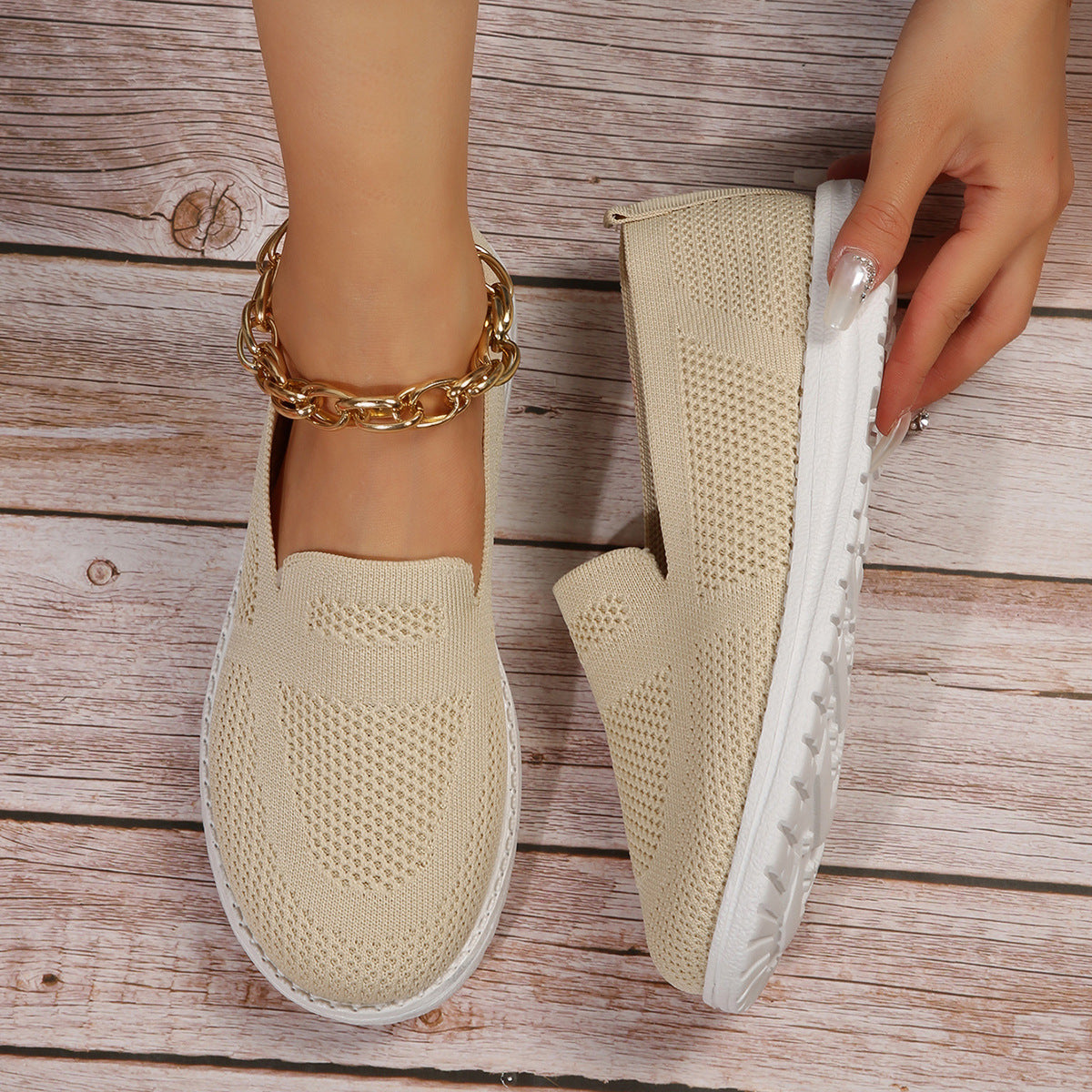 Women's Mesh Shoes Breathable Slip On Lazy Shoes Loafers BAZONA