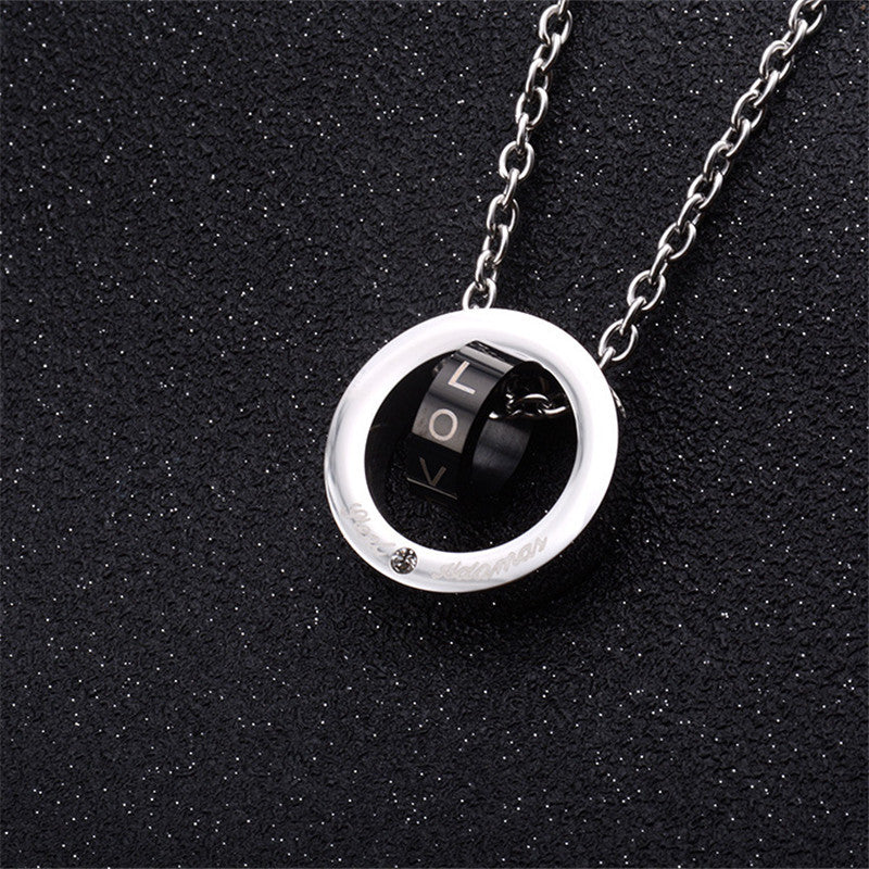 Double ring hipster necklace