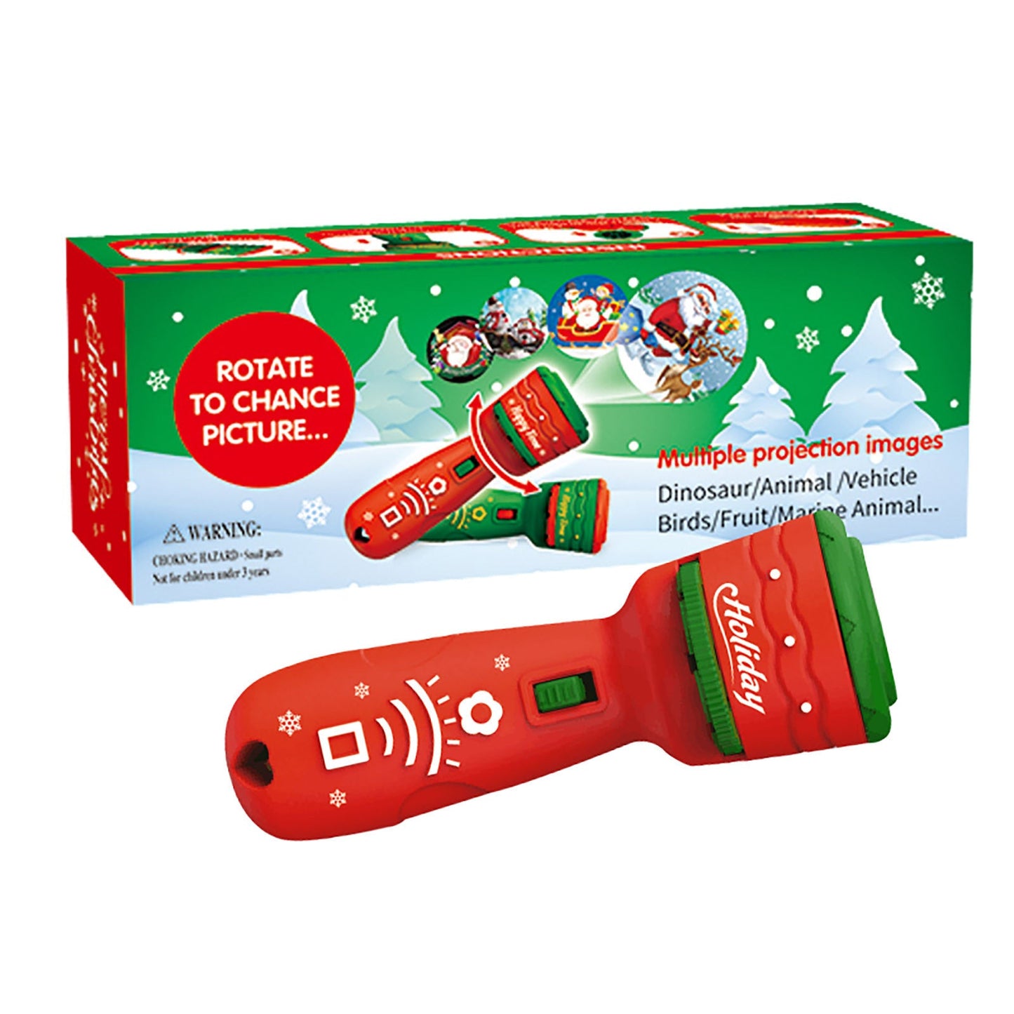 Santa Christmas Tree Flashlight Projector Torch Lamp Toy Early Education Toy For Kid Holiday Birthday Xmas Gift BAZONA