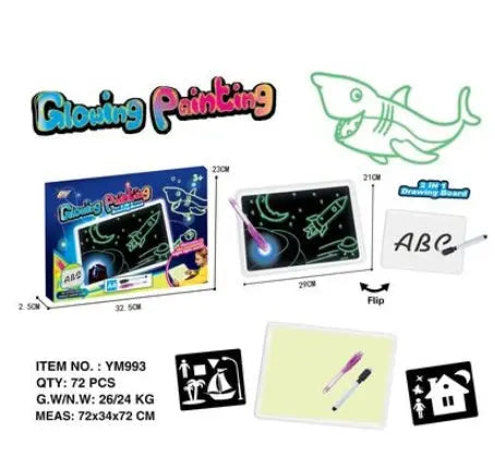 Educational Toy Drawing Pad 3D Magic 8 Light Effects Puzzle Board Sketchpad - bazona.com