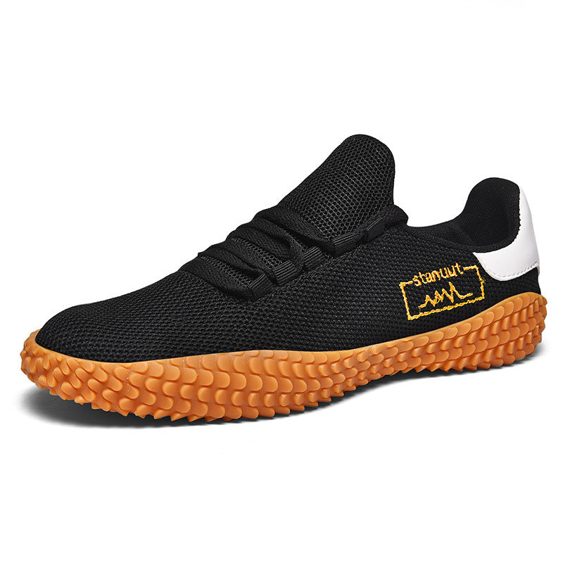 Spring and Summer Flying Woven Casual Shoes Large Men's Shoes Beathable Korean Forrest Gump Sneakers BAZONA