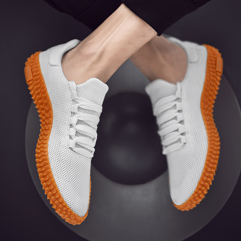 Spring and Summer Flying Woven Casual Shoes Large Men's Shoes Beathable Korean Forrest Gump Sneakers BAZONA