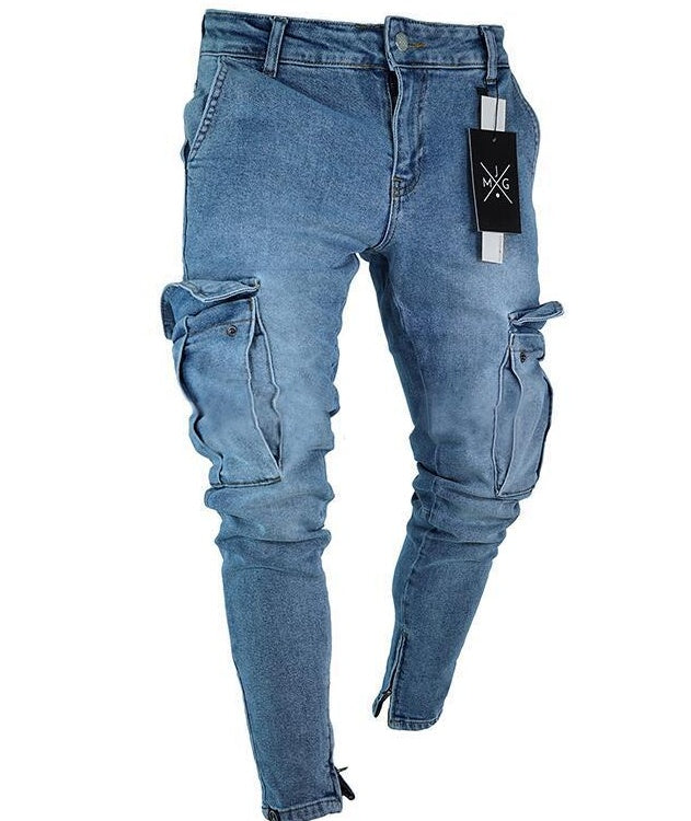 Cargo Hole Denim Jeans Men BAZONA