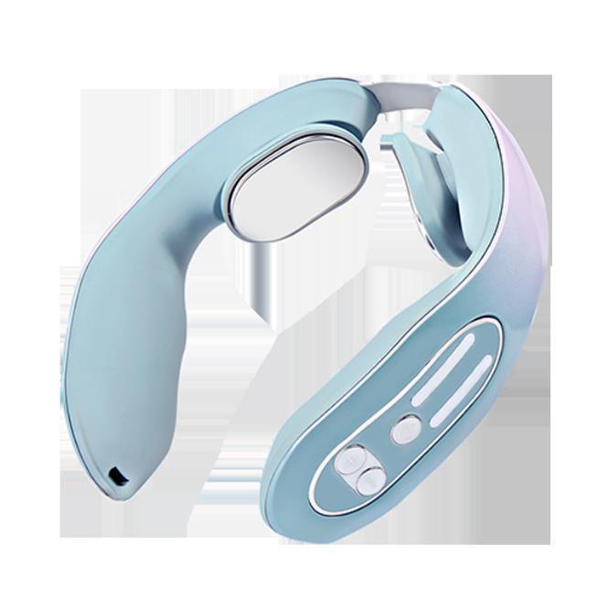 EMS Neck Acupoints Lymphvity Massager Device Intelligent Neck Massager With Heat Blue Hot Design BAZONA