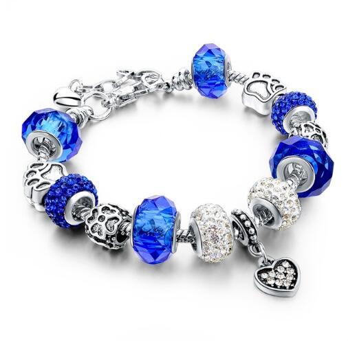 Crystal Beads Bracelets & Bangles Snake Chain Charm Bracelets For Women Jewellery BAZONA