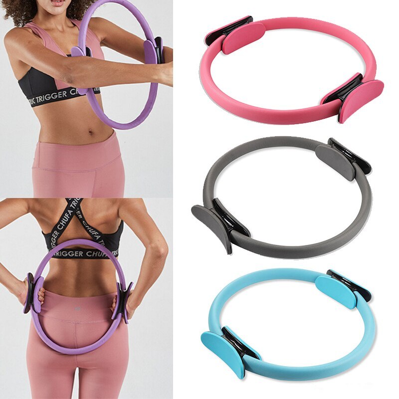 Yoga Fitness Pilates Ring Women Girls Circle Magic Dual Exercise Home Gym Workout Sports Lose Weight Body Resistance - bazona.com