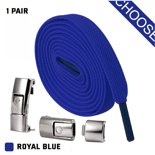 Elastic Press Lock Shoelaces – No-Tie, Wide Flat Laces for Kids & Adults