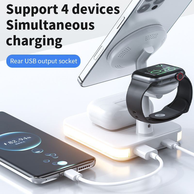 4 In 1 Magnetic Wireless Charger Stand Fast Charging Dock Station BAZONA