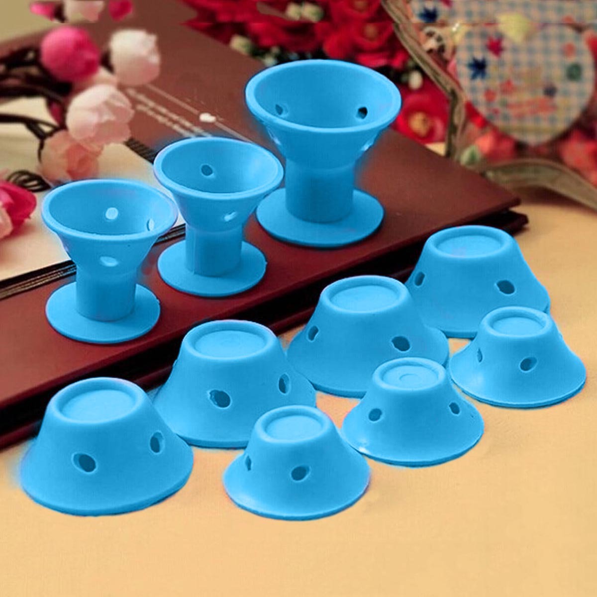 Soft Rubber Magic Hair Care Rollers Silicone Hair Curlers No Heat Hair Styling Tool BAZONA