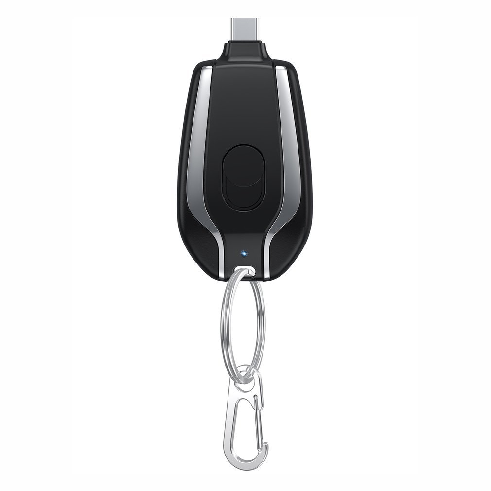 1500mAh Mini Power Emergency Pod Keychain Charger With Type-C Ultra-Compact Mini Battery Pack Fast Charging Backup Power Bank BAZONA