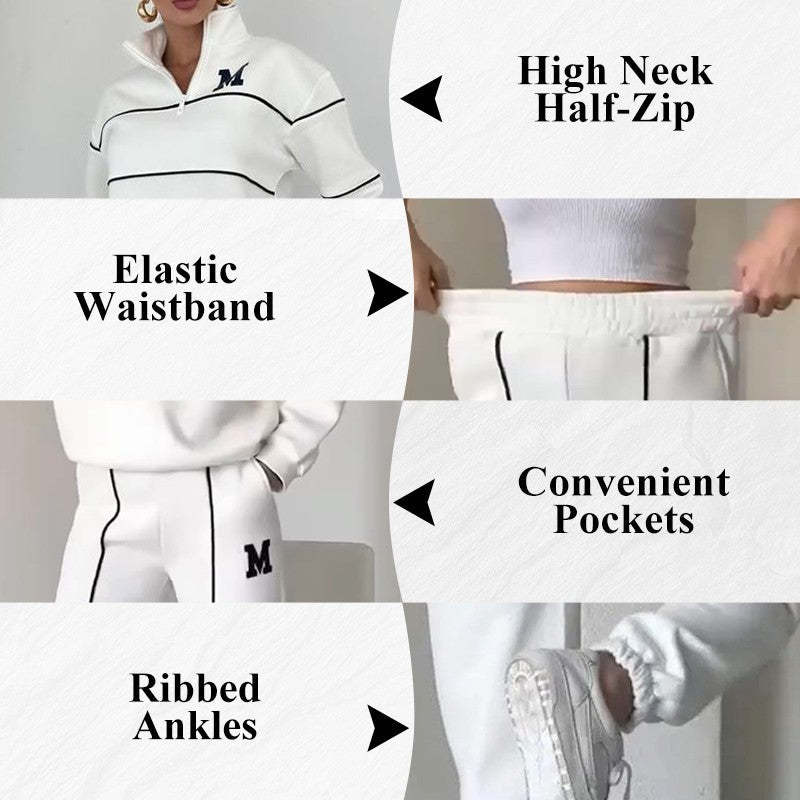 Womens 2 Piece Outfits Lounge Hoodless Pullover Sweatshirt Sweatsuit Sets Sweatshirt Baggy Fashion Sweatpants With Pockets BAZONA