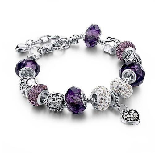 Crystal Beads Bracelets & Bangles Snake Chain Charm Bracelets For Women Jewellery BAZONA