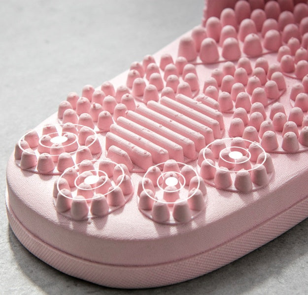 Reflexology Foot Massage Slippers Bath Slippers Tension Relief Acupuncture Feet Massager Household Slipper Foot Health Care BAZONA