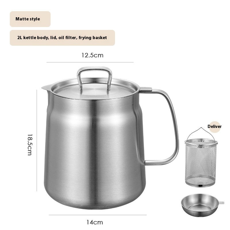 304 Stainless Steel Versatile Oil Filter Vessel Large Capacity With Filter Frying Basket Deep Fryer Separating Grease Separator BAZONA