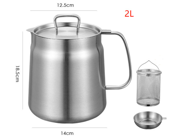 304 Stainless Steel Versatile Oil Filter Vessel Large Capacity With Filter Frying Basket Deep Fryer Separating Grease Separator BAZONA