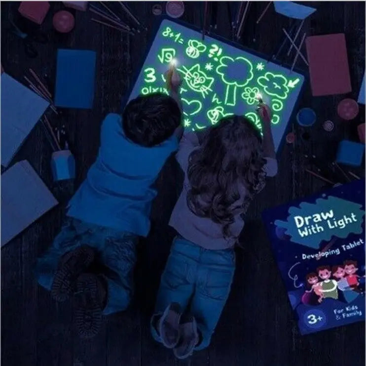 Educational Toy Drawing Pad 3D Magic 8 Light Effects Puzzle Board Sketchpad - bazona.com
