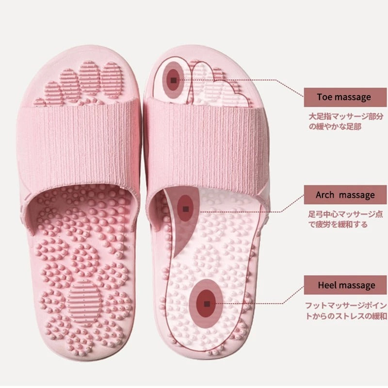 Reflexology Foot Massage Slippers Bath Slippers Tension Relief Acupuncture Feet Massager Household Slipper Foot Health Care BAZONA