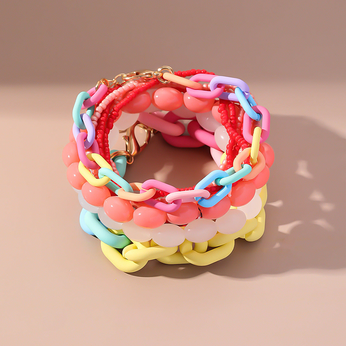 10-pack Elastic Beaded Acrylic Bracelet BAZONA