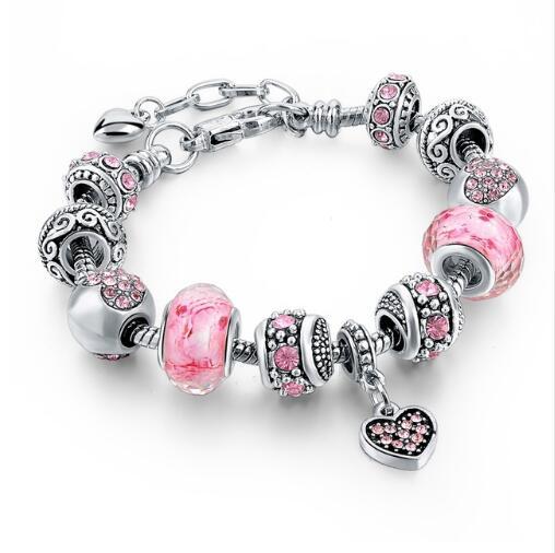 Crystal Beads Bracelets & Bangles Snake Chain Charm Bracelets For Women Jewellery BAZONA