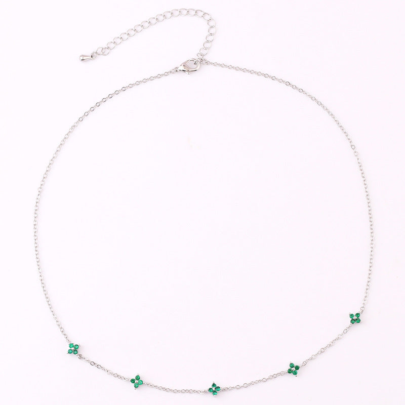 Ins Style Fashion Blue Flower Necklace Vacation Beach Travel Spring Summer Jewelry BAZONA