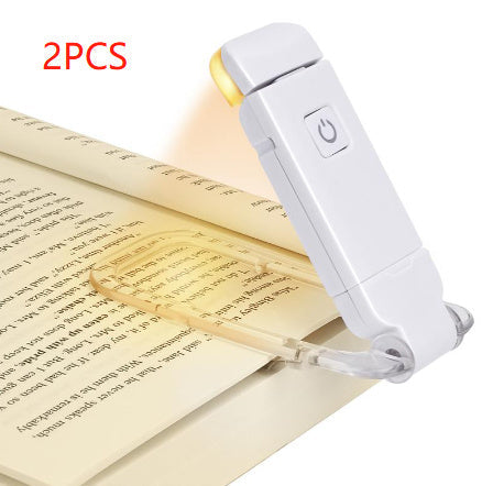 LED USB Rechargeable Book Reading Light Brightness Adjustable Eye Protection Clip Book Light Portable Bookmark Read Light BAZONA