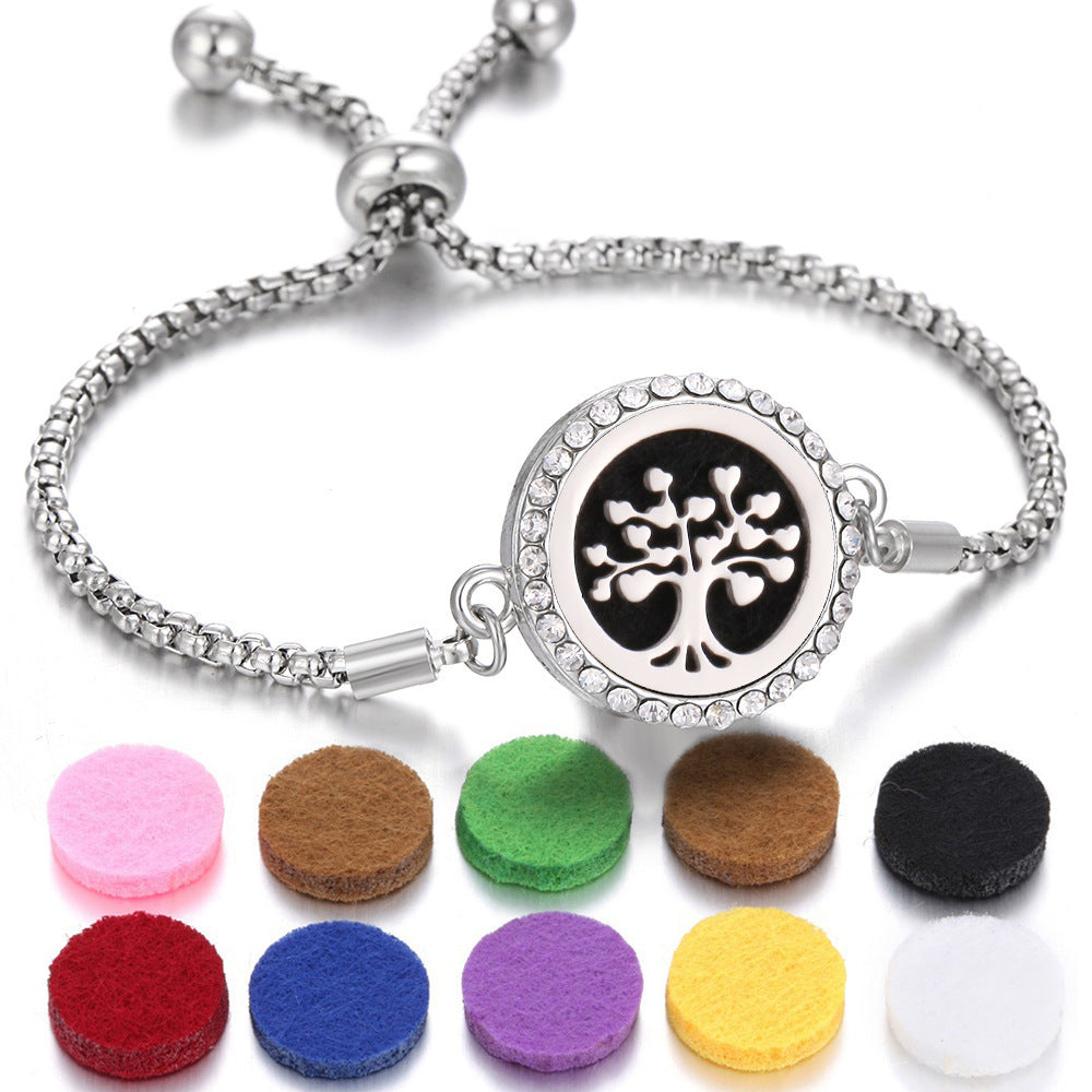 2024 New Kaleidoscope Aromatherapy Bracelet Perfume Essential Oil Diffuser Locket Bracelet Charms Women Aroma Diffuser Jewelry - bazona.com