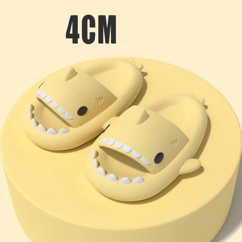 Adult's Slippers Indoor Outdoor Funny Shark Cartoon - bazona.com