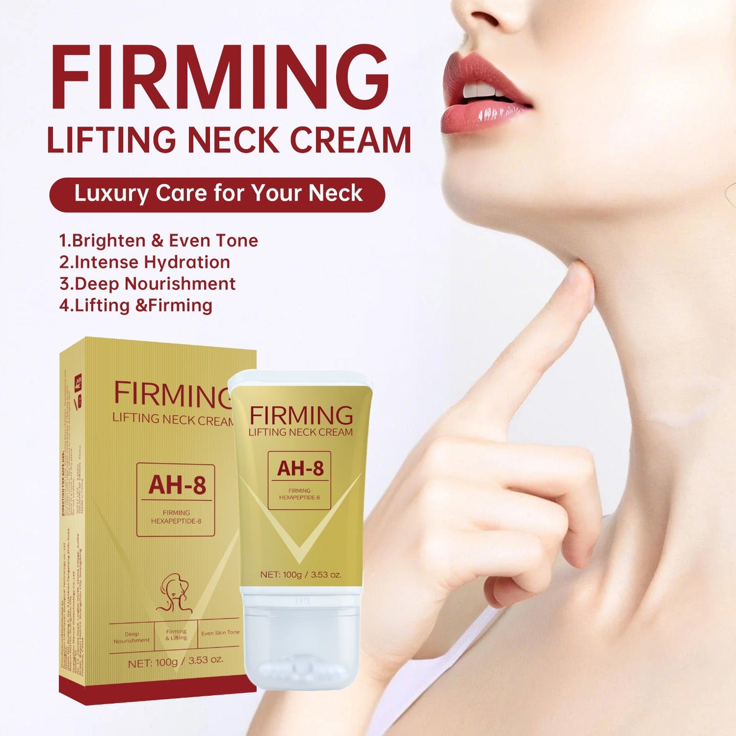 Neck Firming Roller Cream Lifts Dilutes Neck Lines Deeply Nourishes Easily Absorbed Massages And Soothes Neck Skin Care BAZONA