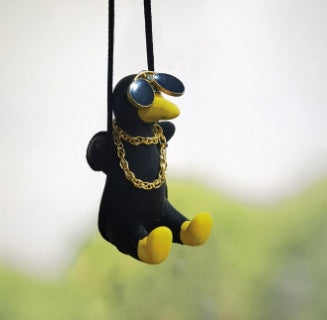 Cowboy Pistol Duck Car Mirror Pendant – Funny & Cool Anime-Inspired Car Decor