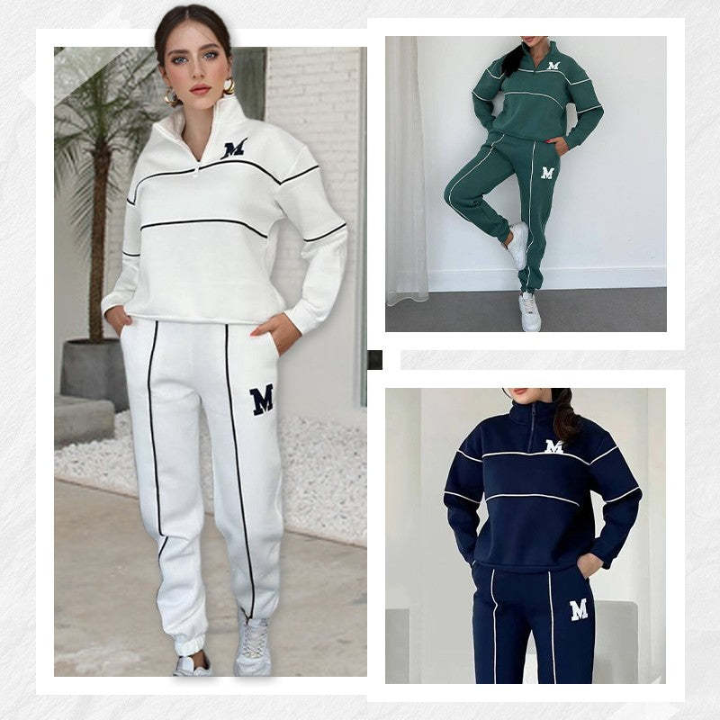 Womens 2 Piece Outfits Lounge Hoodless Pullover Sweatshirt Sweatsuit Sets Sweatshirt Baggy Fashion Sweatpants With Pockets BAZONA