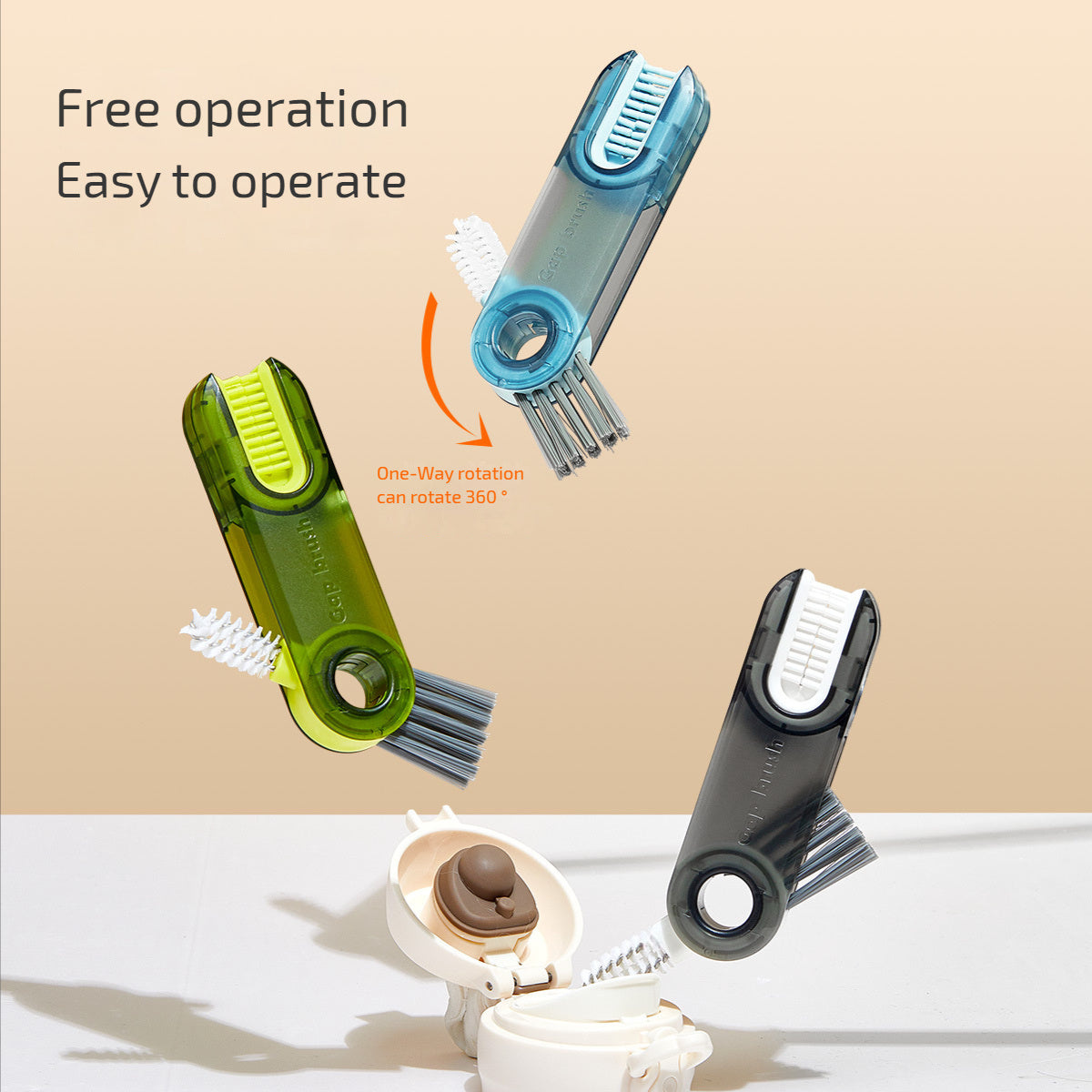 3 In 1 Tiny Bottle Cup Cover Brush Straw Cleaner Tools Multi-Functional Crevice Cleaning Brush Kitchen Tools Gadgets BAZONA