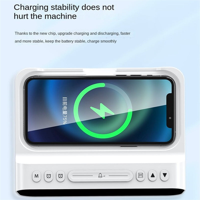 15W Three-in-one Wireless Charger Temperature Tester Multi Alarm Clock Fast Charging Mobile Phone Usb Charger Charging Station BAZONA