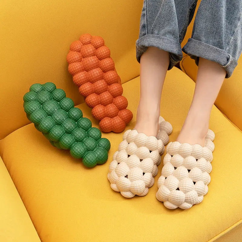New Summer Fashion Massage Mesh Bubble Bathroom Slides Home Indoor Anti-Skid Shoes