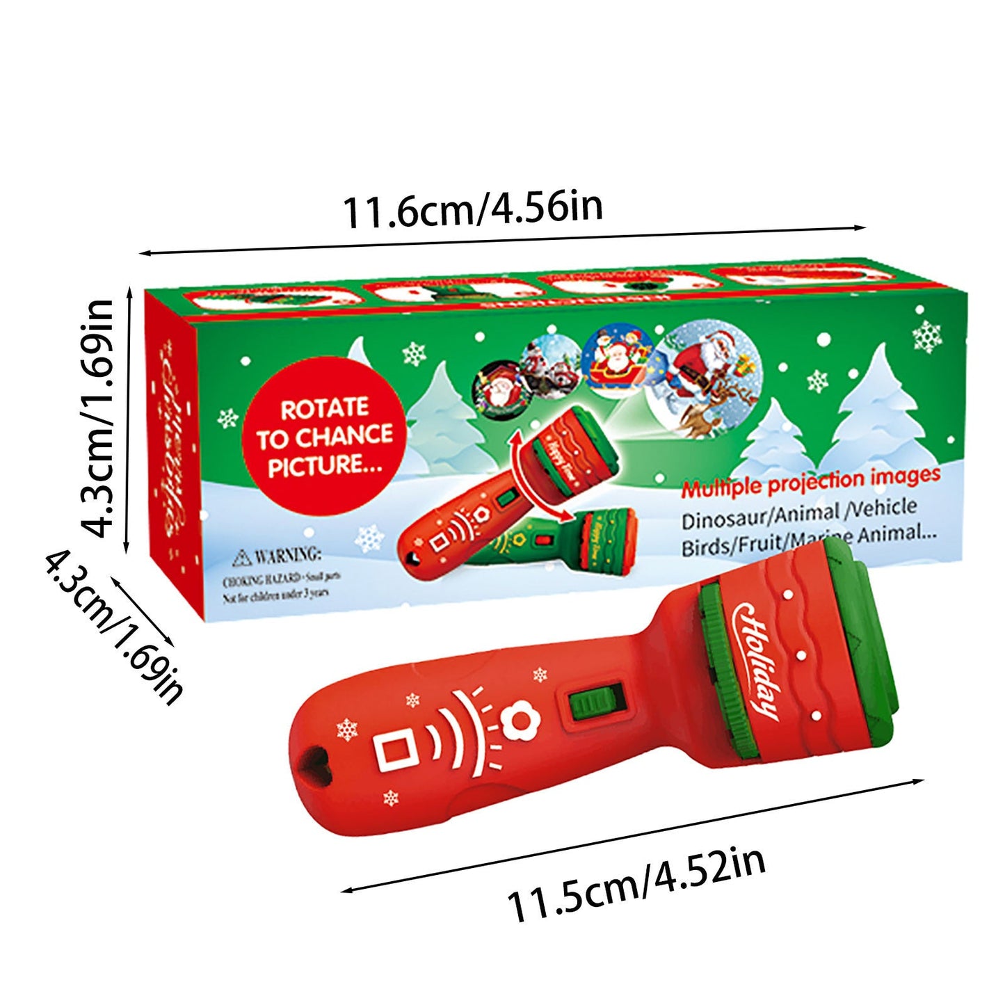 Santa Christmas Tree Flashlight Projector Torch Lamp Toy Early Education Toy For Kid Holiday Birthday Xmas Gift BAZONA