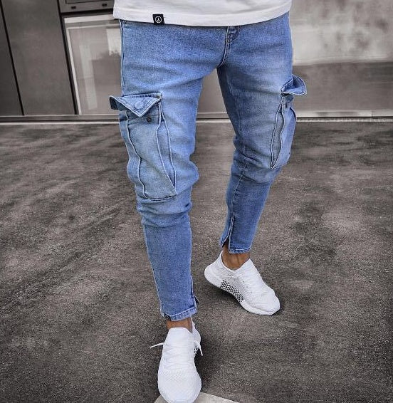 Cargo Hole Denim Jeans Men BAZONA