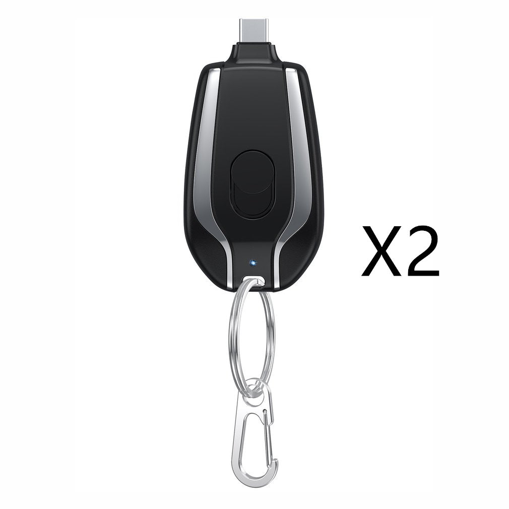 1500mAh Mini Power Emergency Pod Keychain Charger With Type-C Ultra-Compact Mini Battery Pack Fast Charging Backup Power Bank BAZONA
