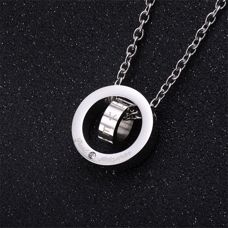 Double ring hipster necklace