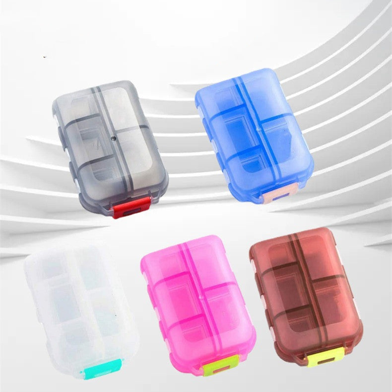 Travel Pill Organizer 10 Grid Moisture Proof Pills Box For Pocket Purse Daily Pill Case Portable Medicine Vitamin Holder Container BAZONA