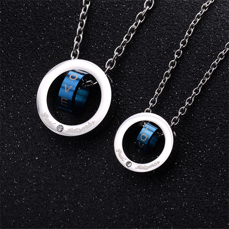 Double ring hipster necklace