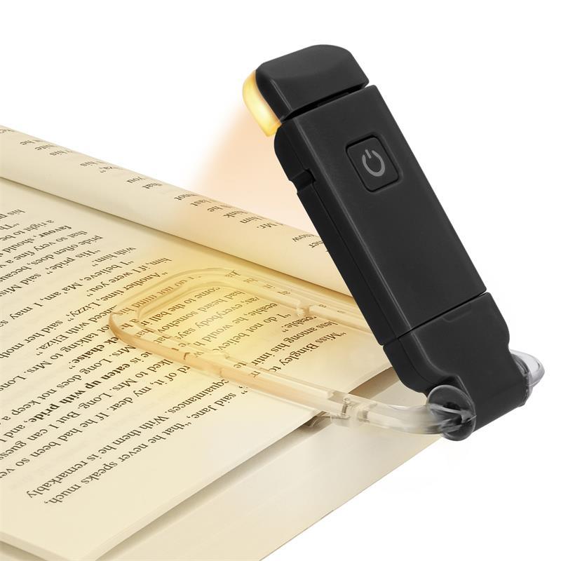 LED USB Rechargeable Book Reading Light Brightness Adjustable Eye Protection Clip Book Light Portable Bookmark Read Light BAZONA