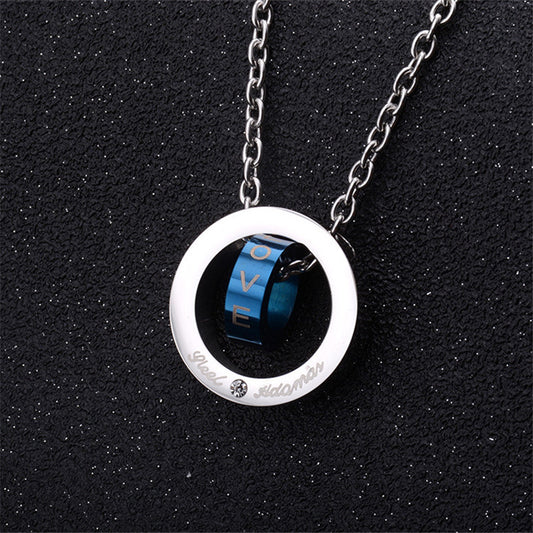 Double ring hipster necklace